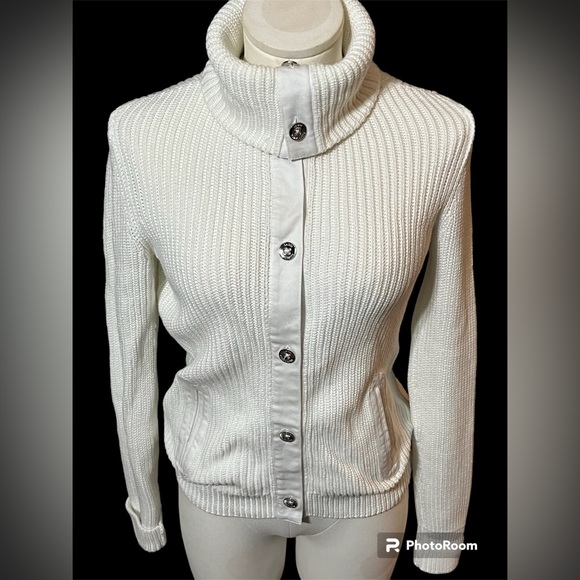 Lauren Ralph Lauren Cable Knit cardigan Sweater with pockets - Picture 4 of 10